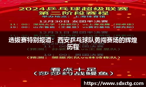 选拔赛特别报道：西安乒乓球队勇闯赛场的辉煌历程